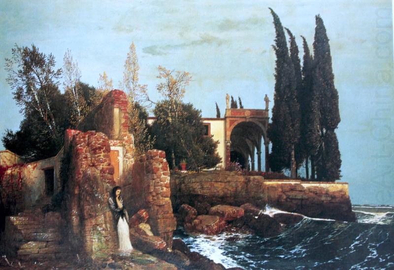 Arnold Bocklin Villa am Meer china oil painting image